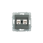 Механизм розетки компьютерной двойной (CAT6) Ovivo Grano дымчатый