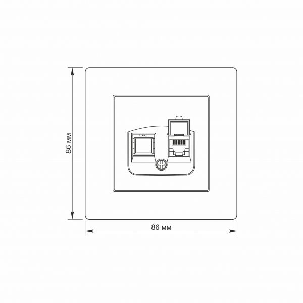 Розетка PC одинарная компьютерная белая TITANUM STANDARD