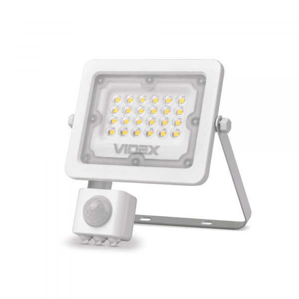 LED прожектор VIDEX F2e 10W 900Lm 5000K 220V з датчиком руху та освітленості