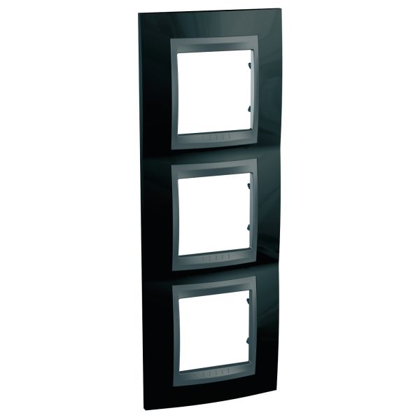 MGU66.006V.293 Рамка 3м вертикальна Schneider Electric Unica Top чорний родій - графіт