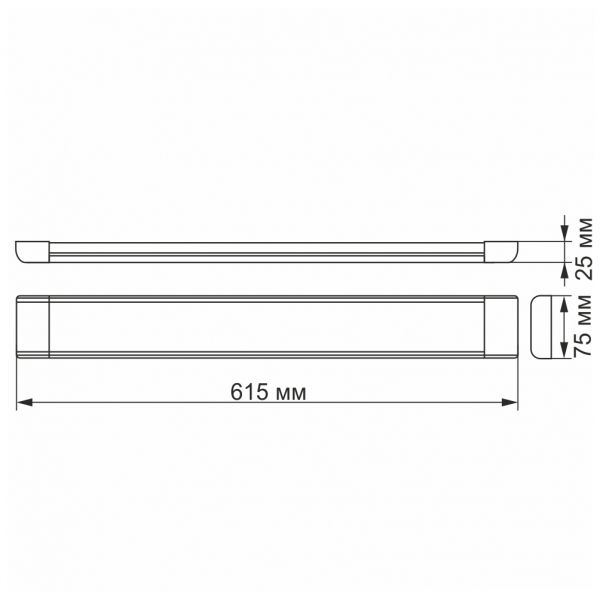 LED светильник линейный VIDEX 27W 0,6М 5000K