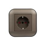 Розетка с заз. и шторками  LOFT мока+черный