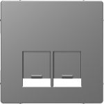 Панель компьютерной розетки 2 модуля RJ45 Merten D-Life MTN4572-6036 Нержавеющая сталь