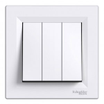 Выключатель 3-х клавишный белый Asfora Schneider Electric EPH2100121