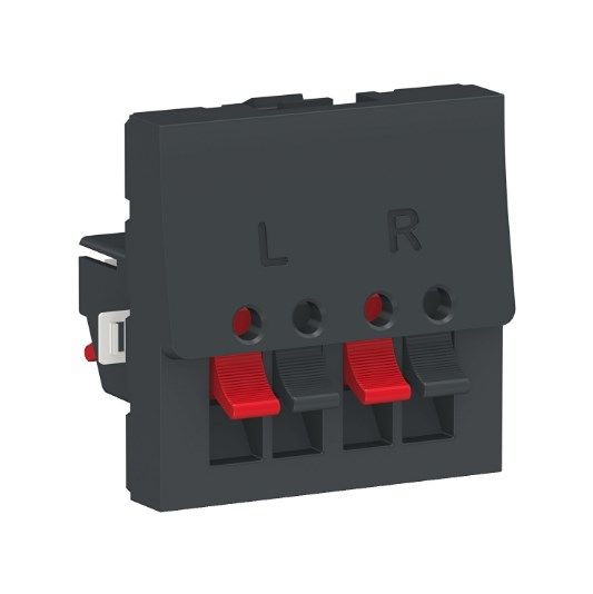 Аудиорозетка 2 модуля антрацит Schneider Electric Unica New NU348654