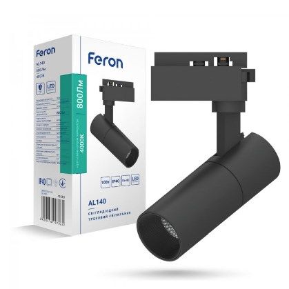 Трековый светодиодный светильник 10W 4000K черный Feron AL140
