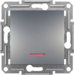 Выключатель одноклавишный с подсветкой Asfora Plus Сталь Schneider Electric EPH1400162