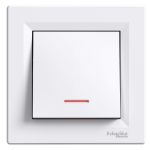 Кнопка с подсветкой белая Asfora Schneider Electric EPH1600121