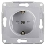Розетка с заземлением и шторками алюминий Sedna Schneider Electric SDN3000160