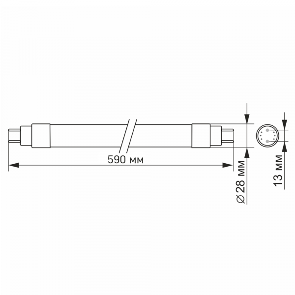LED FITO лампа VIDEX T8F  9W 0.6M