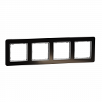 Рамка 4-постова Штучне чорне скло Sedna Elements Schneider Electric SDD361804