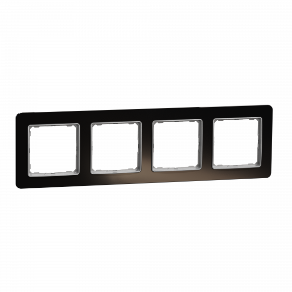 Рамка 4-постова Штучне чорне скло Sedna Elements Schneider Electric SDD361804
