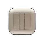 Вимикач 3-клавішний Ovivo Loft антрацит+чорний