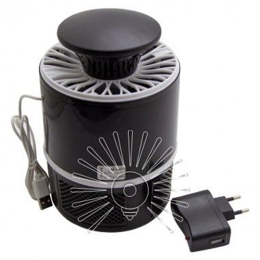 Светильник от комаров и насекомых 5W 110-240V USB + адаптер PP Lemanso LM3401 черный
