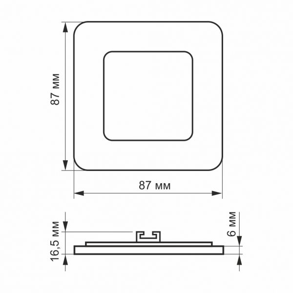 LED светильник встроенный квадрат VIDEX 3W 5000K