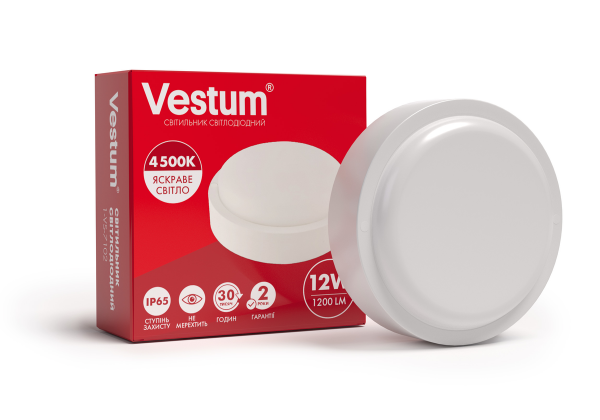 Світильник ЖКХ LED 12W коло 4500K 220V Vestum