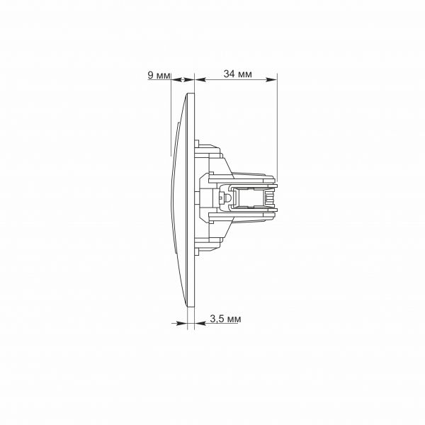 Розетка TV одинарная телевизионная белая TITANUM STANDARD