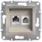 Розетка комп. и телеф. (RJ45, Cat. 5e UTP + RJ12) бронза Asfora Schneider Electric EPH4900169