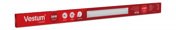 Світильник лінійний LED Vestum 1,2м 36W 6500K 220V IP20