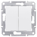 Выключатель двухклавишный белый Sedna Schneider Electric SDN0300121