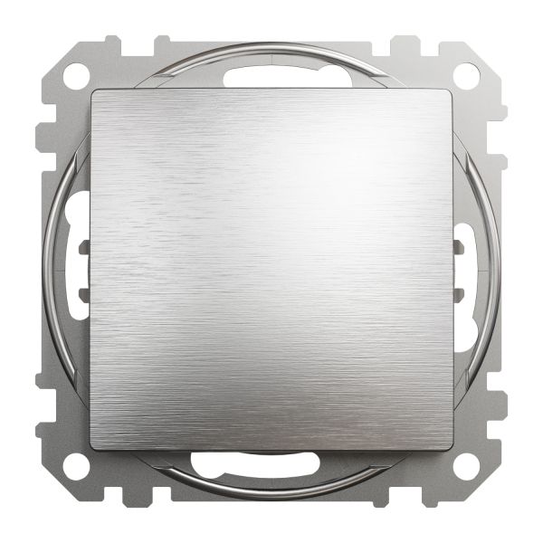 Одноклавішний кнопковий вимикач, Sedna Design & Element, матовий алюміній, SDD112111, Schneider Electric