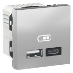 NU301830 Подвійна USB розетка A+C алюміній