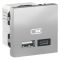 Двойная USB розетка A + C алюминий Schneider Electric Unica New