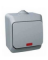 Накладний вимикач одноклавішний з підсвіткою сірий IP44 Cedar Plus Schneider Electric WDE000614