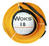 Теплый пол Woks 18 тонкий мощный нагревательный кабель двужильный 16м 295Вт 0922004