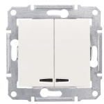 Выключатель двухклавишный с индикатором, слоновая кость Sedna Schneider Electric SDN0300323