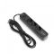 Мережевий подовжувач VIDEX ONCORD з/з 3п 3м (3x1.5мм) 2.4А 2USB+USB-C з кнопкою Black