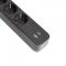 Мережевий подовжувач VIDEX ONCORD з/з 4п 3м (3x1.5мм) 3.4А USB(QC3.0) +USB-C(PD18W) з кнопкою Black