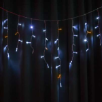 Гірлянда вулична STARLIGHT бахрома білий-жовтий Мерехтіння Flash 75LED IP44 кабель прозорий 2x0,7м