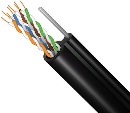 Кабель вита пара зовнішній з тросом мідний FTP CAT5e 4P 24AWG PE-M B 305м 4x2x0,51 Finmark