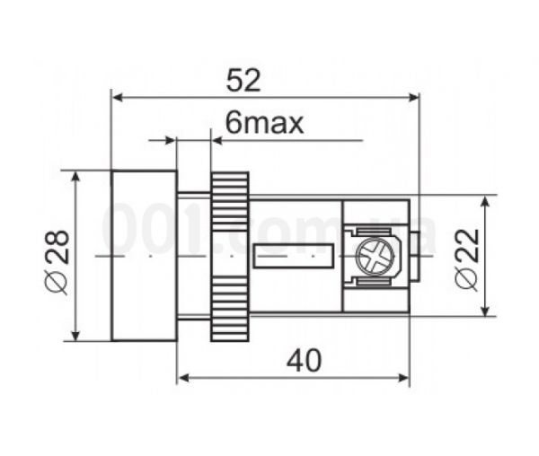 Кнопка SВ-7 "Стоп" красная 1з+1р d22мм 240В ІЕК BBT40-SB7-K04