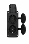 Колодка каучукова Glauber Rubber Pro 2 гнізда 16A чорна (GLB-RP-B2)