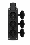 Колодка каучукова Glauber Rubber Pro 3 гнізда 16A чорна (GLB-RP-B3)