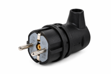 Вилка каучукова Glauber Rubber Pro кутова 16A чорна (GLB-RP-PA16)