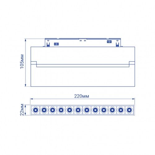 Магнитный трековый светильник 4000K 12W 48V 220mm Feron MGN301 черный