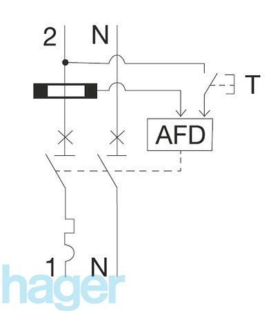 Автоматичний вимикач з дуговим захистом +AFDD 1P+N 6kA 25A C Hager ARC975D