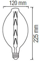 Лампа свiтлодiодна 8W E27 2400K filament Horoz ENIGMA Titanium