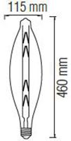 Лампа светодиодная 8W E27 2400K filament Horoz ELLIPTIC-XL Titanium