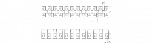 Клемна колодка PP-H-W 100-150А біла, тип H