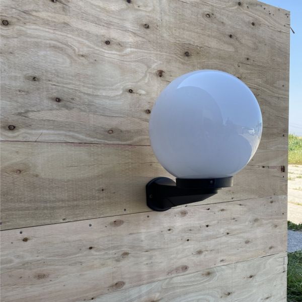 Світильник архітектурний настінний Violux SFERA-D d250мм 40W Е27 IP44 білий чорний