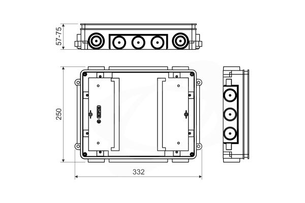 Коробка универсальная для KOPOBOX 57 250x332 мм для монолитного пола 57-75 мм