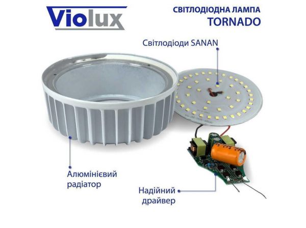 Светодиодная лампа высокомощная Violux Tornado 20W E27 6500K