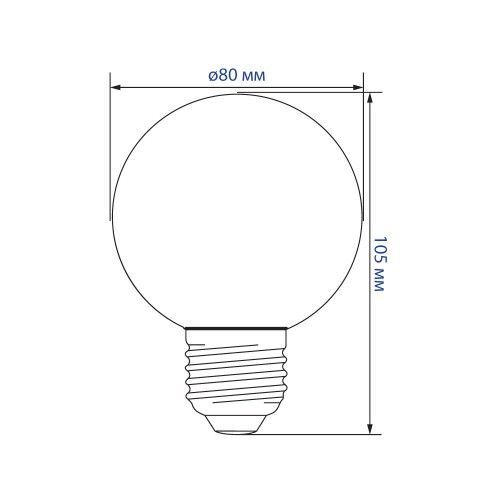 Лампа светодиодная 1W E27 RGB Feron LB-381 G80
