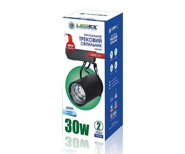 LED-Світильник LEDEX трековий 30W Black 6000K 101306