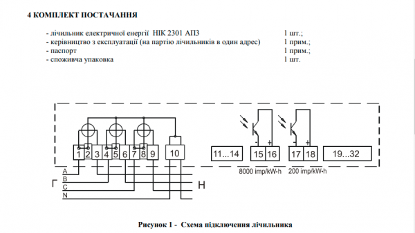 Електролічильник трифазний Nik 2301 AP3.0000.0.11 3х220 / 380В (5-120А)