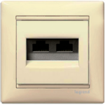 Механізм розетки інформаційної 2хRJ45 UTP кат. 5е слонова кiстка Valena Legrand 774131